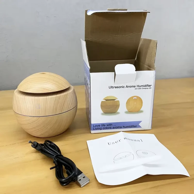 Ultrasonic Wooden Aroma Humidifier 200ml – SL001/002 - Image 4