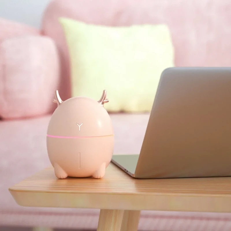 Fiermayle F11 Colour Humidifier with Colorful LED Lights – Cute Pink Design - Image 4