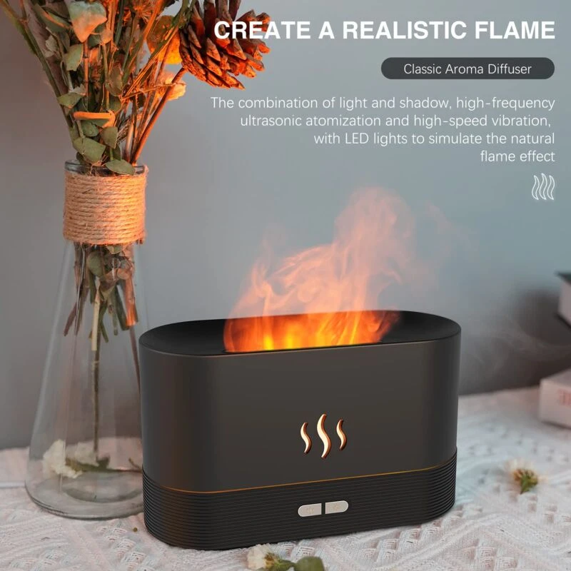 Enchanting 9-Color Flame Diffuser: Smart Ultrasonic Humidifier & Aromatherapy with App Control - Image 3