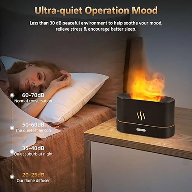 Enchanting 9-Color Flame Diffuser: Smart Ultrasonic Humidifier & Aromatherapy with App Control - Image 4
