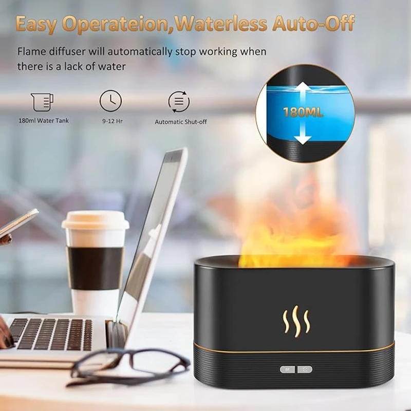 Enchanting 9-Color Flame Diffuser: Smart Ultrasonic Humidifier & Aromatherapy with App Control - Image 5