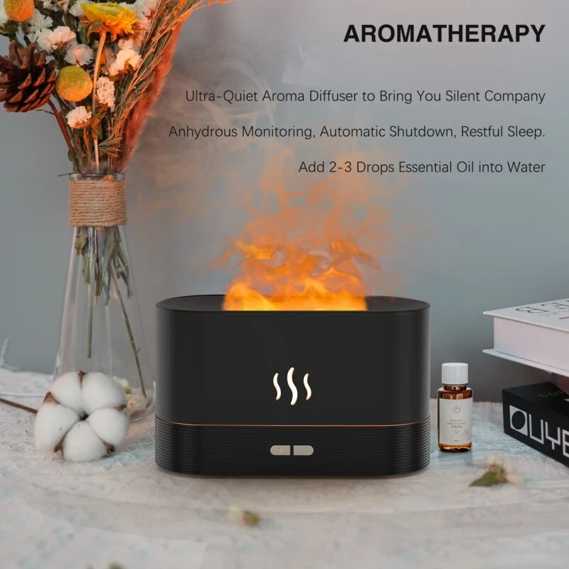 Enchanting 9-Color Flame Diffuser: Smart Ultrasonic Humidifier & Aromatherapy with App Control - Image 6