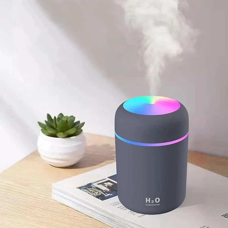 DQ107 Ultrasonic RGB Color Humidifier with Touch Control – 300ml