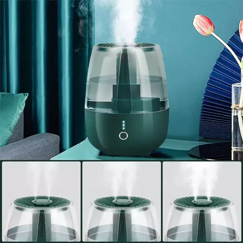 6.8L Dual Nozzle USB Humidifier - Green | Long-Lasting Moisture, Quiet for Sleep & Work - Image 5