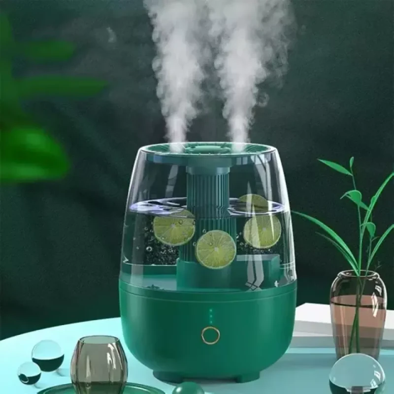 6.8L Dual Nozzle USB Humidifier - Green | Long-Lasting Moisture, Quiet for Sleep & Work - Image 7