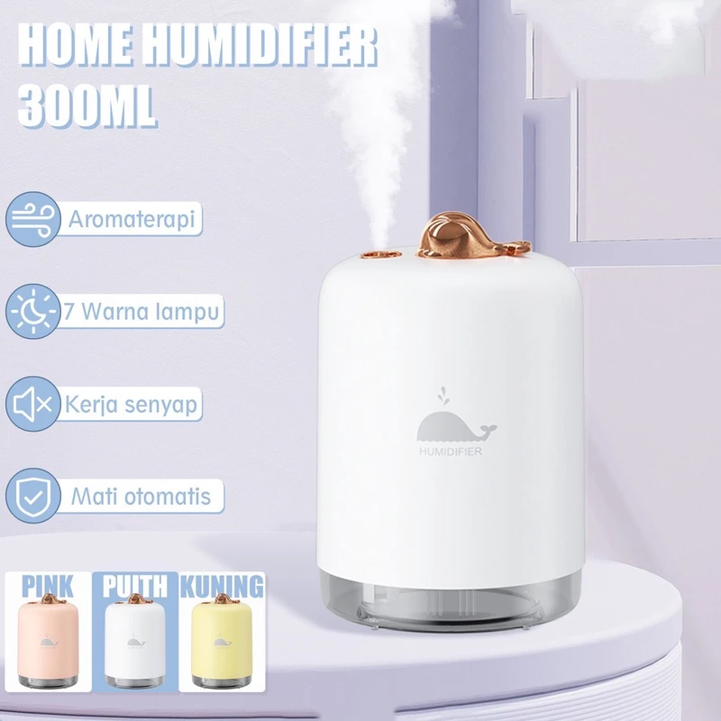 Q806 Whale USB Diffuser Aromatherapy Humidifier – 300ml, Dual Spray Mode - Image 3