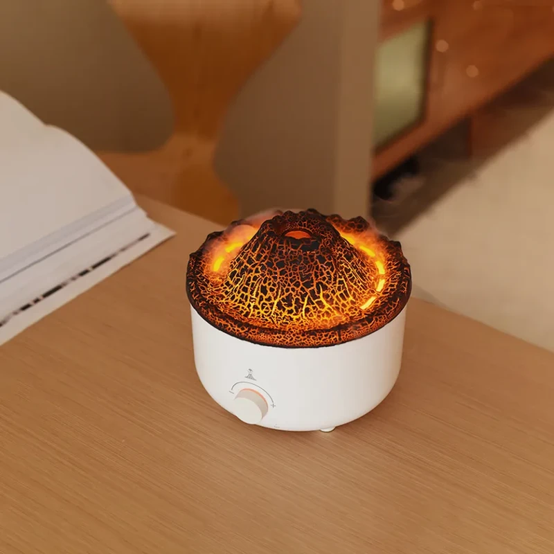 Volcano Jellyfish Humidifier - LED Flame Effect Diffuser | Aromatherapy | Remote Control | Dhaka Fast Delivery