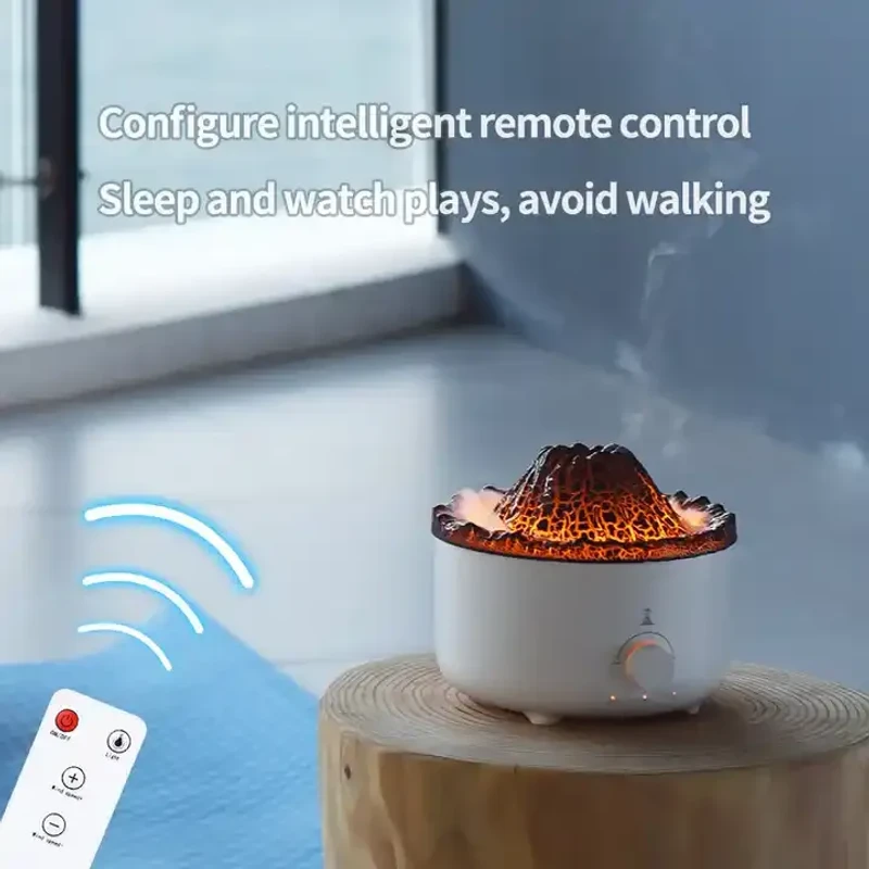 Volcano Jellyfish Humidifier - LED Flame Effect Diffuser | Aromatherapy | Remote Control | Dhaka Fast Delivery - Image 6