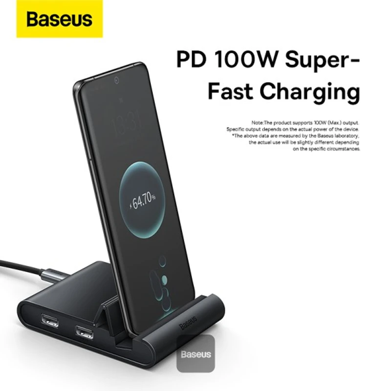 Baseus Mate Docking Type-C Mobile Phone HUB Docking Station Pro – Black - Image 3