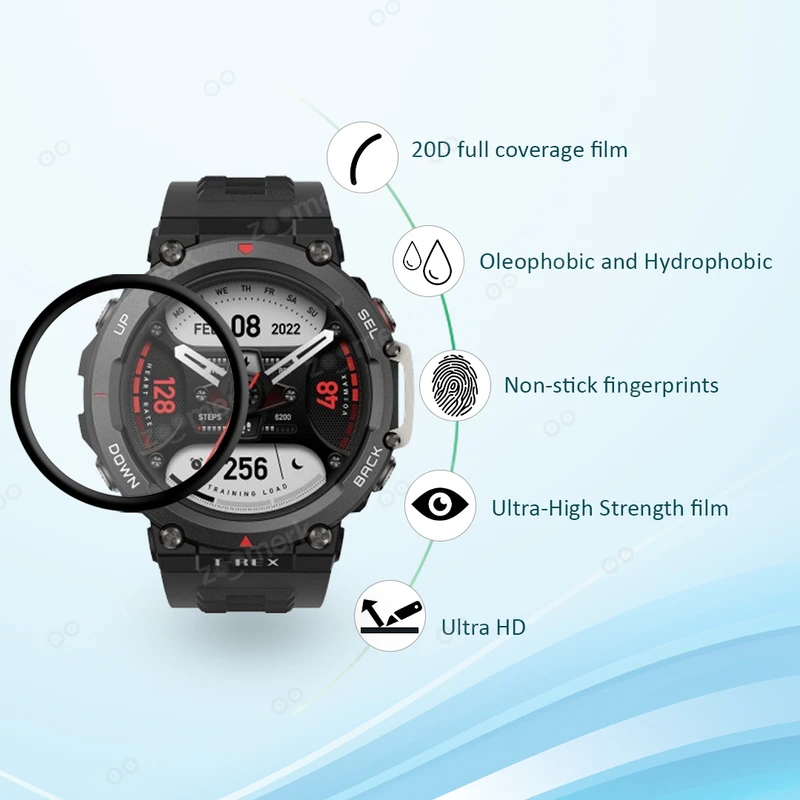 Amazfit T-REX Smartwatch Screen Protector – Full Edge Coverage, High Transparency, Auto-Scratch Repair