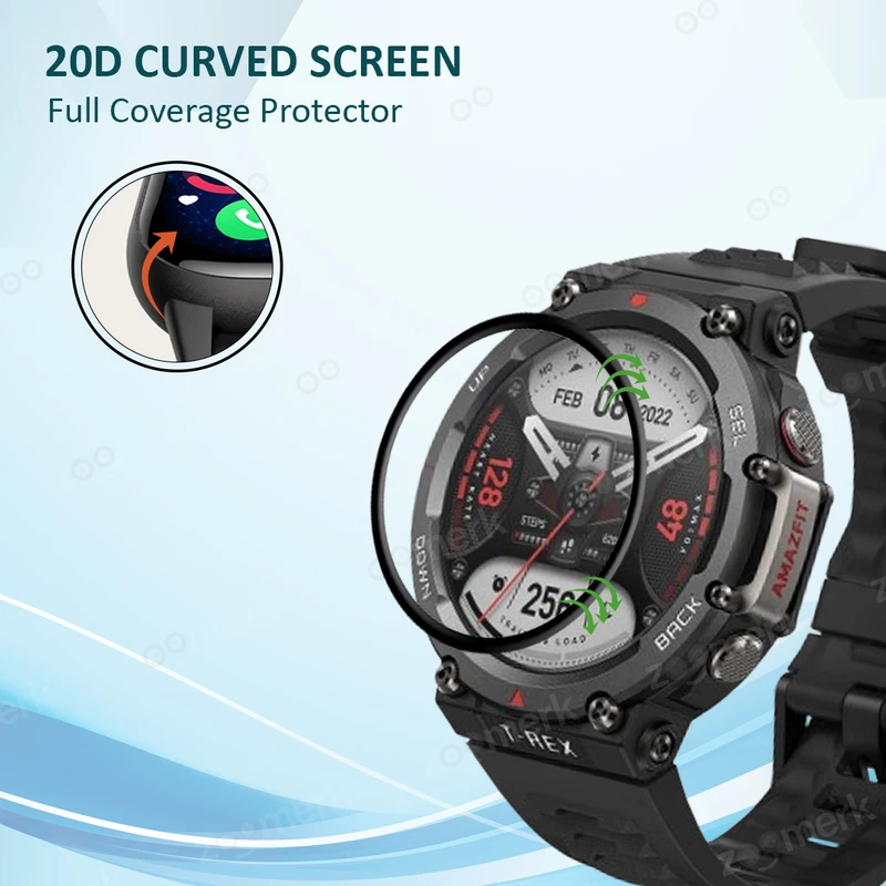 Amazfit T-REX Smartwatch Screen Protector – Full Edge Coverage, High Transparency, Auto-Scratch Repair - Image 3