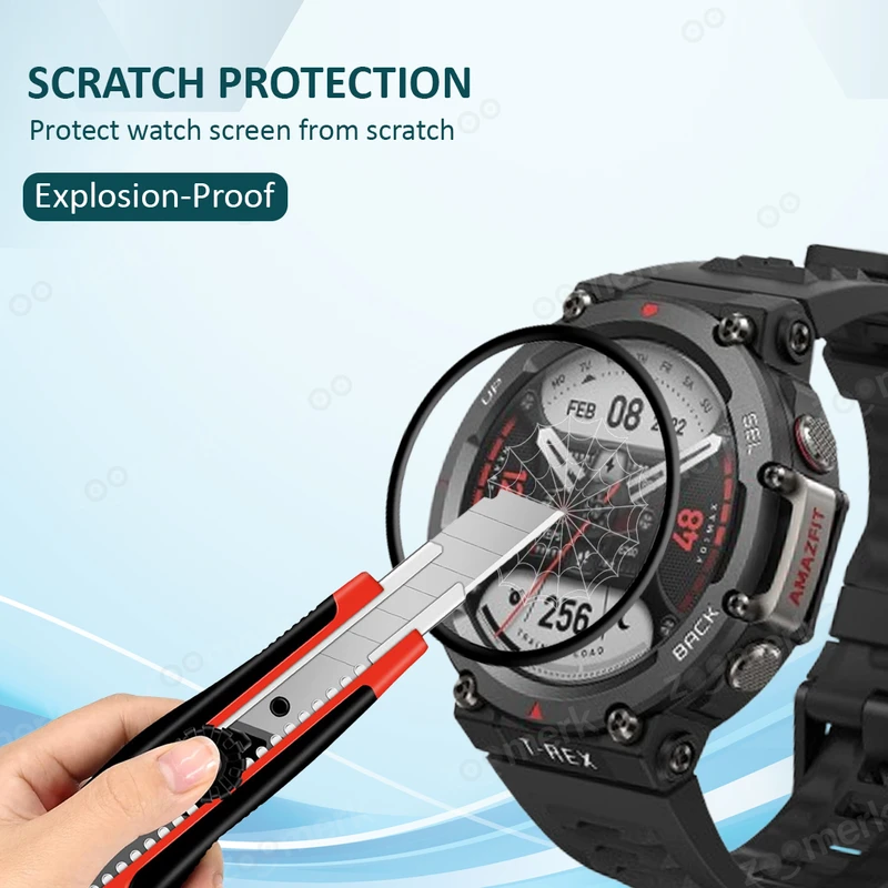Amazfit T-REX Smartwatch Screen Protector – Full Edge Coverage, High Transparency, Auto-Scratch Repair - Image 5