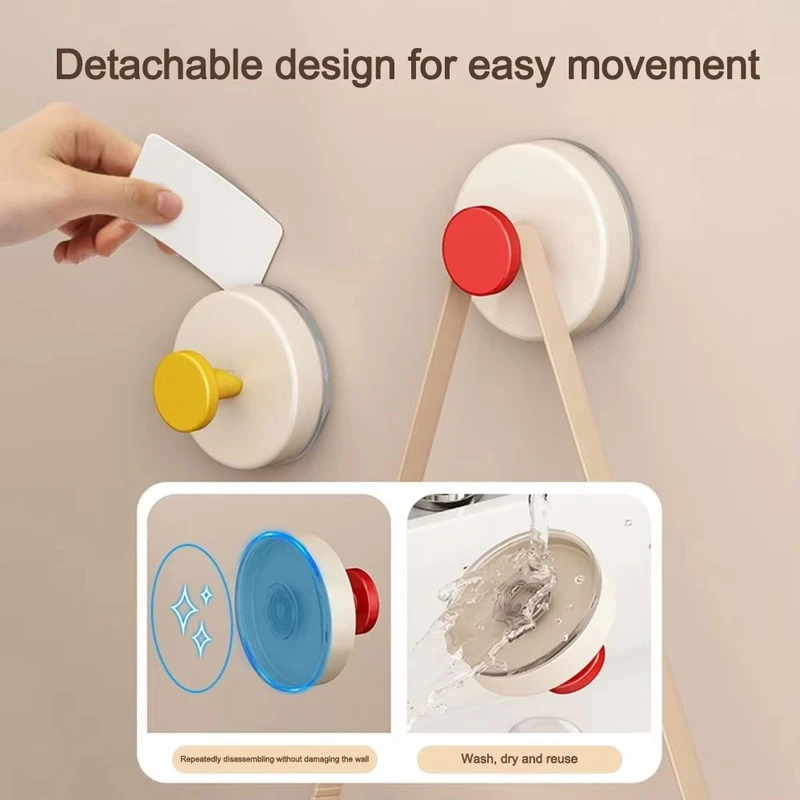 6 Multi-Purpose Suction Cup Hooks - Strong, Colorful & Punch-Free Wall Hangers - Image 4