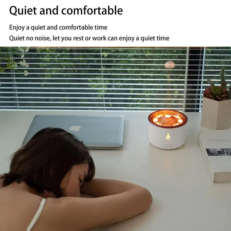 Volcano Fire Flame Air Humidifier with Jellyfish Mist & Remote Control (360ml) - Image 6